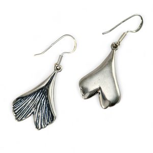 GINKGO, earrings, silver