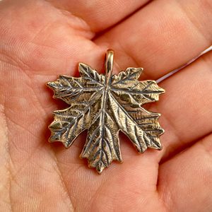 Maple Leaf, bronze pendant