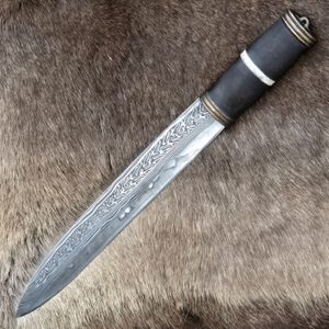 HAGAL, knife seax, damascus steel