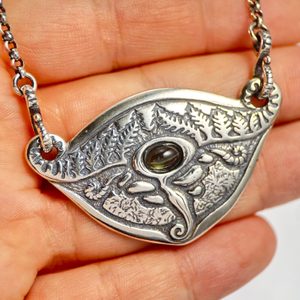 SPRING of the MOLDAU - Moldavite, silver necklace