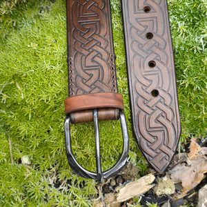 Celtic, leather embossed belt