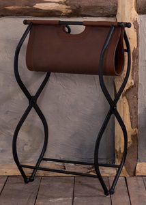 Folding Roman chair, metal and leather
