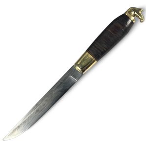 HEVONEN, finnisches Puukko-Messer, Damaszenerstahl