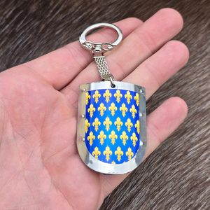 FRANCE, BOUCLIER MÉDIÉVAL, porte-clés, métal, fait main
