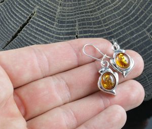 DANICA, gelber Bernstein, Ohrringe, Silber 925