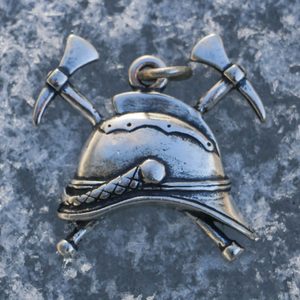 Old Fire Helmet, pendant sterling silver