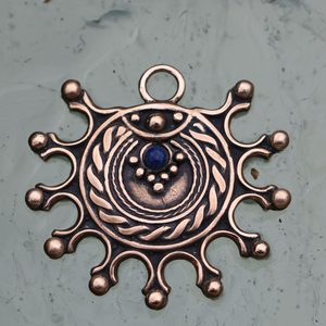 DEVANA, Slavic sun amulet, bronze lapis