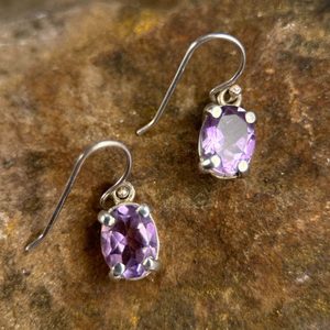 Silver earrings with amethyst, Ag 925/1000