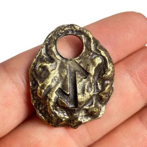 IHWAZ - rune, old brass