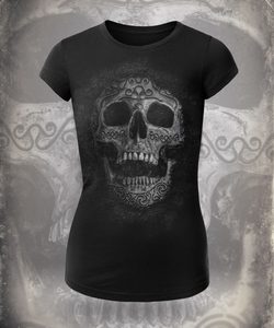 CELTIC SKULL, WOMEN'S T-SHIRT B&W - T-SHIRTS - DAMEN{% if kategorie.adresa_nazvy[0] != zbozi.kategorie.nazev %} - NAAV{% endif %}