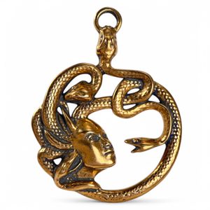 MEDUSA, antique, bronze, pendant