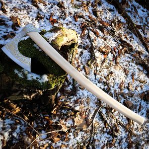 VALKNUT etched Viking Axe - gold plated