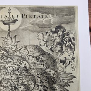Historische Karte Bohemiae Rosa von 1668, handgeschöpftes Papier