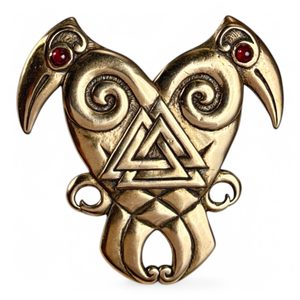 HEART OF THE NORTH, Hugin and Munin, bronze viking pendant
