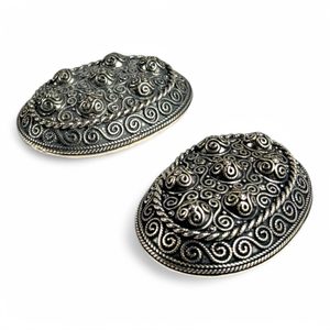 VIKING TURTLE BROOCH, Hedeby, Silver - pair