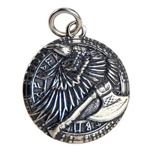 TO VALHALLA! Viking battle amulet, silver 925