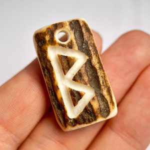 BERKANO, antler rune pendant
