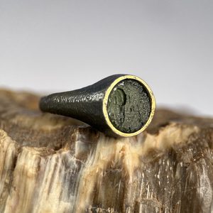Theodoricus Silver MOLDAVITE Ring