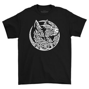 FENRIR, VIKING WOLF, men's T-shirt B&W