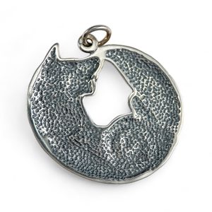 Renard celtique, pendentif argent