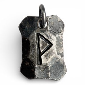 WUNJO, forged iron rune pendentif, Fer, forgé, pendentif