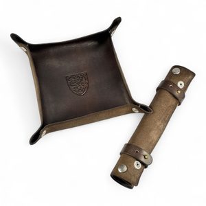 Leather Scrolling Dice Tray