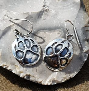 WOLF TRACK, earrings, sterling silver