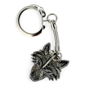 VUK - Loup, porte-clés, zinc argent antique