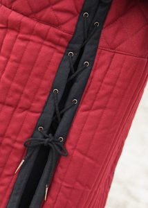 Gambeson with detachable sleeves, burgundy red - black