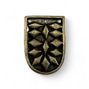 VIKING STRAP END for Belts, Haithabu, zinc - antique brass