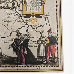 Leo Belgicus, historische Karte, handgeschöpftes Papier