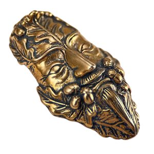 Oak Green Man, bronze pendant