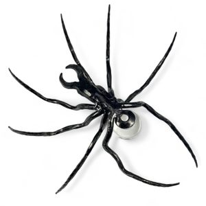 BLACK WIDOW, forged spider figure with glass