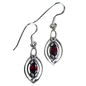 MAIA earrings, silver and garnet