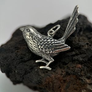 Great Tit Bird, silver pendant