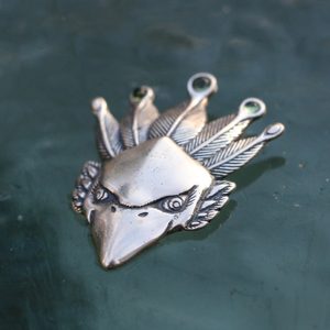 FEUERVOGEL mit Moldavit, Silberanhänger Ag 925 12g