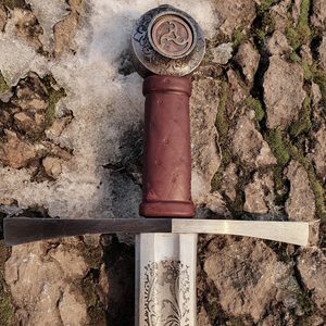 FLORAL ONE-HANDED SWORD etched FULL TANG, sharp