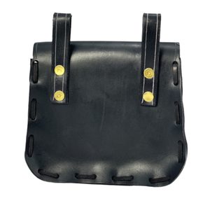 LEATHER HISTORICAL BELT BAG, antler, black