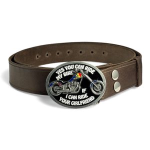 LEATHER BELT with buckle change system, brown