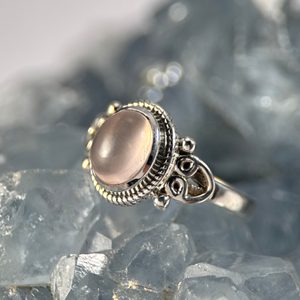 STROMBOLI, ring, rose quartz, silver 925/1000