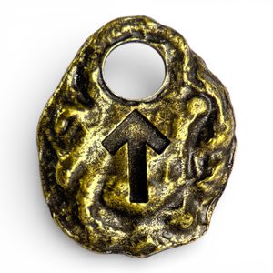 Tiwaz - Pendentif Rune, laiton antique
