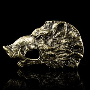 Wild boar, belt buckle, brass