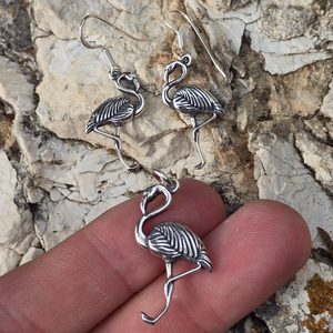 Flamingo , silver earrings Ag 925/1000