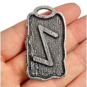 IHWAZ - rune talisman, zinc