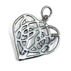 Coeur celtique, pendentif, argent