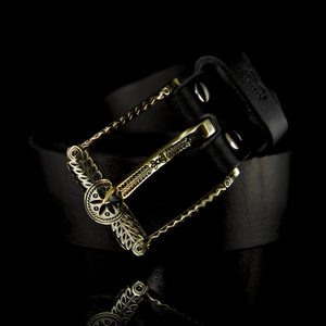 SVARGA, belt buckle, brass - rectangular