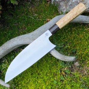 Japanese Deba Knife, Stainless Steel, Birch