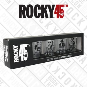 ROCKY SHOTGLASS 4-PACK 45TH ANNIVERSARY - ROCKY{% if kategorie.adresa_nazvy[0] != zbozi.kategorie.nazev %} - PRODUITS SOUS LICENCE – FILMS, JEUX, SÉRIES{% endif %}