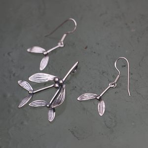 Druid Mistletoe - set of pendant and earrings silver 925