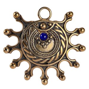 DEVANA, Slavic sun amulet, bronze lapis